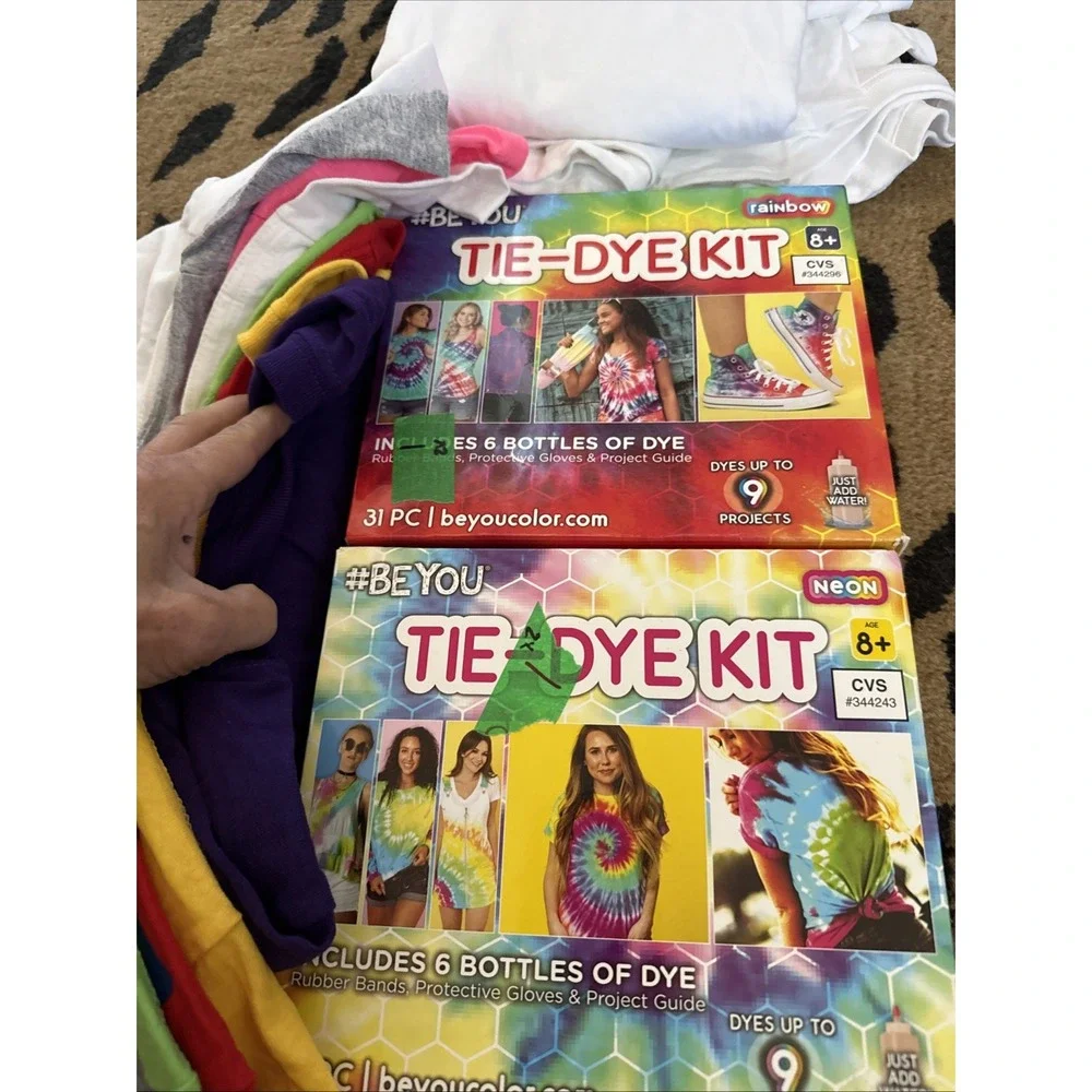 Tie-Dye Kit's Lot of 2-New 8 XS Gilda Colored Shirts Kids And 2 3XL Adult 4317‎